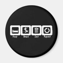 Sleep Board Eat Repeat Fridge Magnets