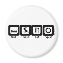 Sleep Board Eat Repeat Refrigerator Magnet