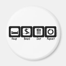 Sleep Board Eat Repeat Refrigerator Magnet