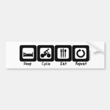 Sleep Cycle Eat Repeat Bumper Sticker