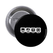 Sleep Cycle Eat Repeat Pinback Buttons