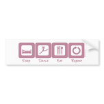 Sleep Dance Eat Repeat bumper stickers