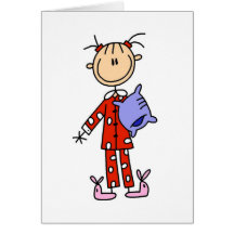 Sleep Over Girl In Her Pyjamas Card