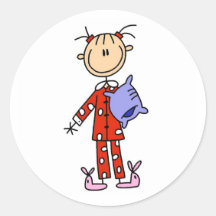 Sleep Over Girl In Her Pyjamas Sticker