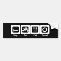 Sleep Ride Eat Repeat Bumper Stickers