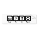 Sleep Run Eat Repeat Bumper Stickers