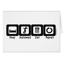 Sleep Skateboard Eat Repeat Greeting Card