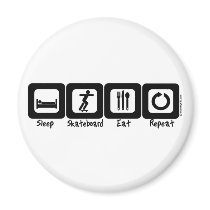 Sleep Skateboard Eat Repeat Fridge Magnet