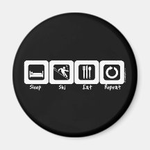 Sleep Ski Eat Repeat Magnet