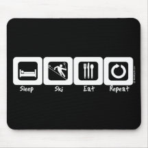Sleep Ski Eat Repeat Mouse Pad
