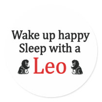 Sleep With a Leo Round Stickers