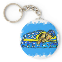Sleeping Airedale Key Chain