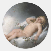 *Sleeping Angel* by Leon Jean Basile-Perrault Round Sticker