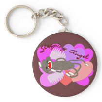 Sleeping Angel Sock Monkey Key Chains