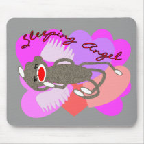 Sleeping Angel Sock Monkey Mouse Mat