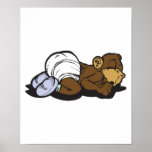 sleeping baby monkey posters