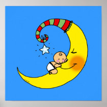 Sleeping baby on the moon