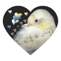 Sleeping budgie love sticker