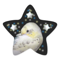 Sleeping budgie star sticker