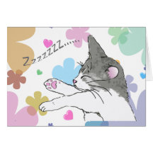 sleeping cat 2 cards