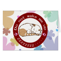 sleeping cat 2 greeting card