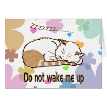 sleeping cat 2 greeting cards