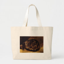 Sleeping Cat Painting Artwork Tote Bag