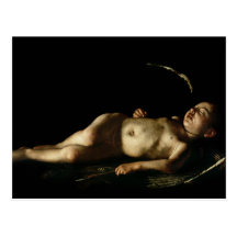 Sleeping Cupid, 1608 Post Card