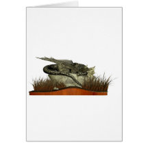 Sleeping Dragon on a Rock Greeting Cards