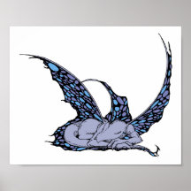 Sleeping Dragonette (Blue) Print
