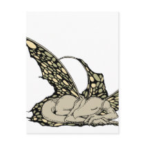 Sleeping Dragonette (Yellow) Postcard