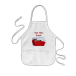Sleeping Kitten In Bright Red Basket aprons