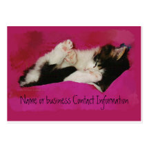 Sleeping Kitty in Pink Business Card