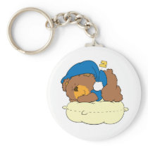 sleeping on pillow cute teddy bear design key chains