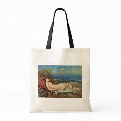 Sleeping On The Sea By Pierre-Auguste Renoir Tote Bags by Artcollection