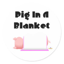 Sleeping Pig Pink Blanket Pig In A Blanket Stickers