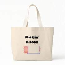 Sleeping Pigs Blue Blanket Makin' Bacon Tote Bag
