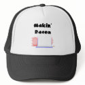 Sleeping Pigs Blue Pink Blanket Makin' Bacon hats