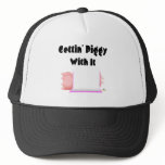 Sleeping Pigs Pink Blanket Gettin' Piggy With It hats