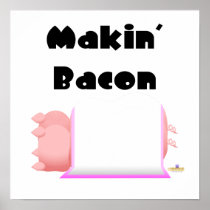 Sleeping Pigs Pink Blanket Makin' Bacon Print