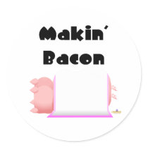 Sleeping Pigs Pink Blanket Makin' Bacon Stickers