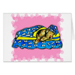 Sleeping Pink Airedale Cards