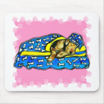 Sleeping Pink Airedale Mouse Pad