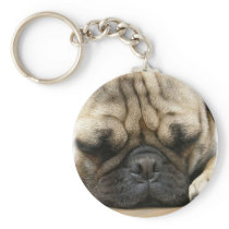 Sleeping Pug Keychain
