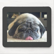 sleeping pug mousepad