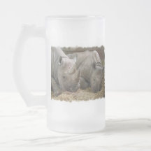 Sleeping Rhinos Frosted Beer Mug
