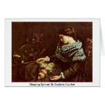 Sleeping Spinner By Gustave Courbet cards