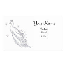Sleeping White Peacock Business Card