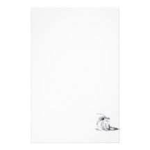 Sleeping White Tiger head and paws Pencil Drawing Stationery Design