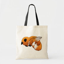 Sleeping Winged Orange Fox Canvas Bags